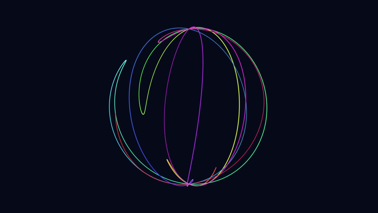 Ethereal Sphere Of Lines On A Deep Blue Abstract Canvas