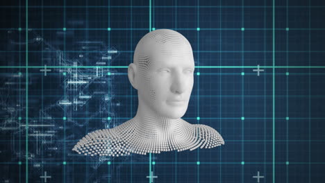 moving human bust with data processing