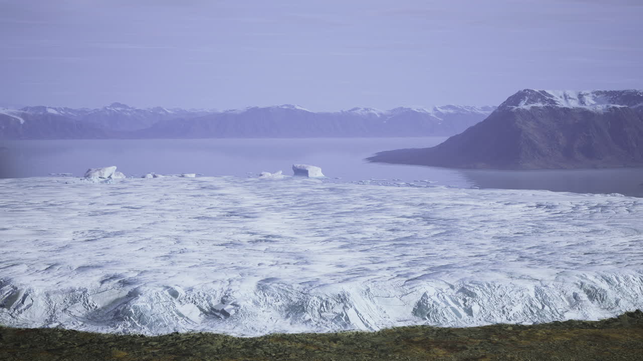 Majestic glacier meeting serene waters under soft daylight in greenland