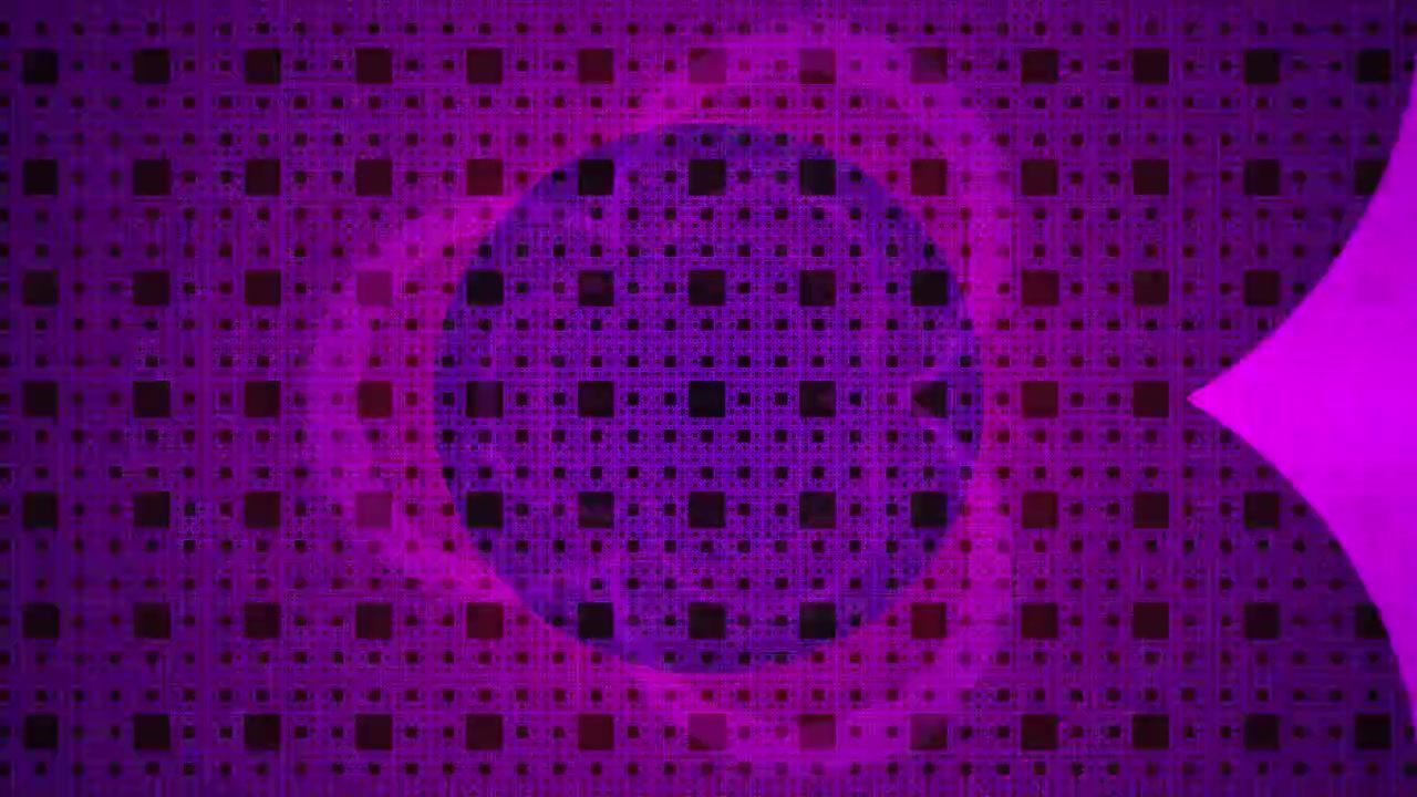 Abstract Geometric Animation with Pulsing Pink and Purple Circles
