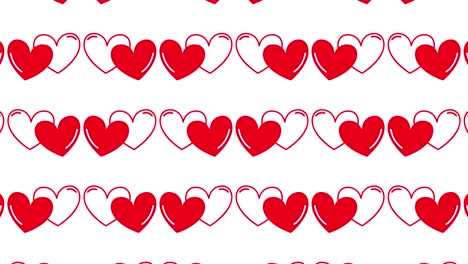 red and white hearts pattern