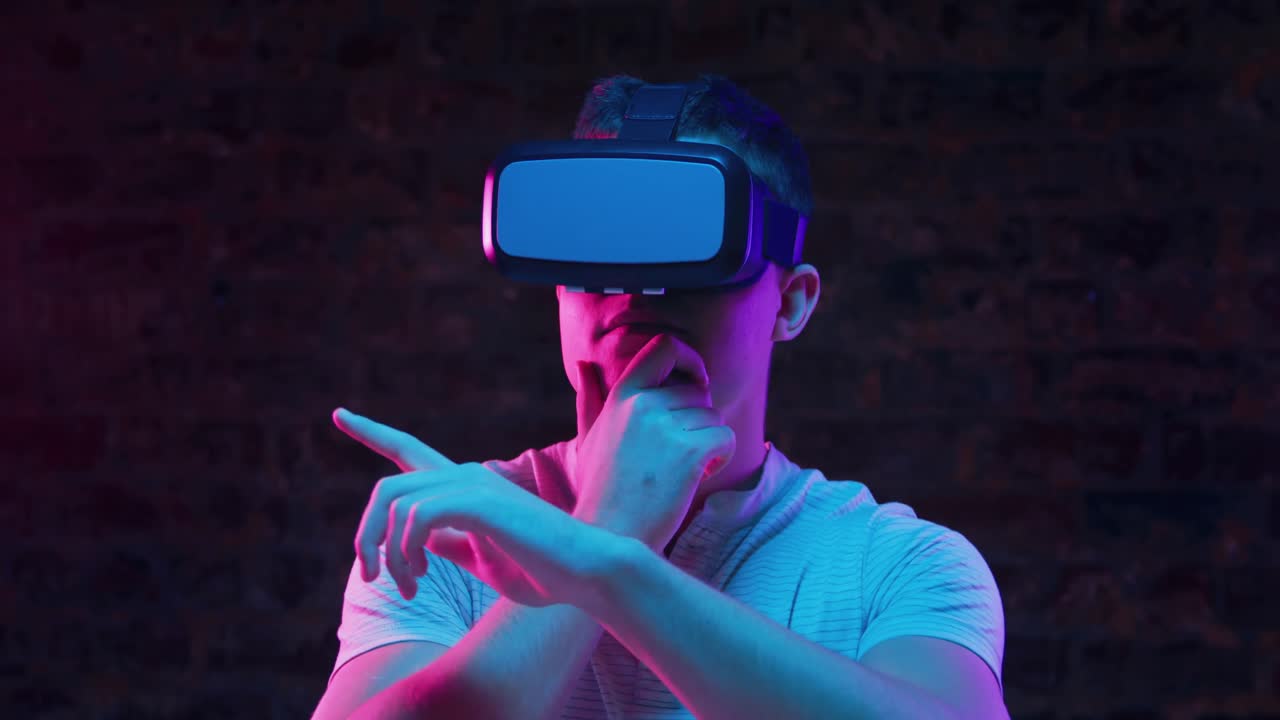 Man wearing VR headset