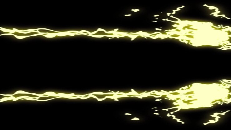 Animazione grafica in movimento di un raggio di scarica elettrica