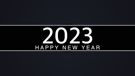 2023-and-Happy-New-Year-with-ribbon-on-blue-sky