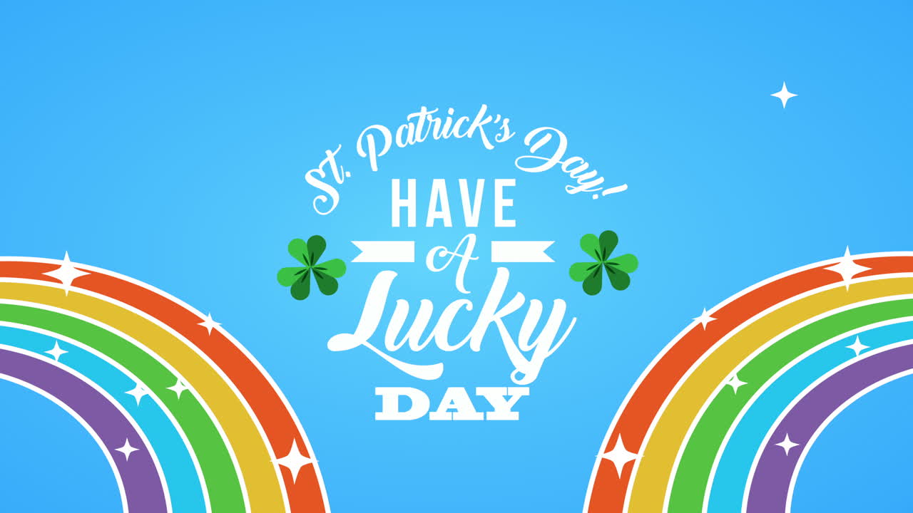 세인트 패트릭스 데이 애니메이션 카드, 무지개와 글자