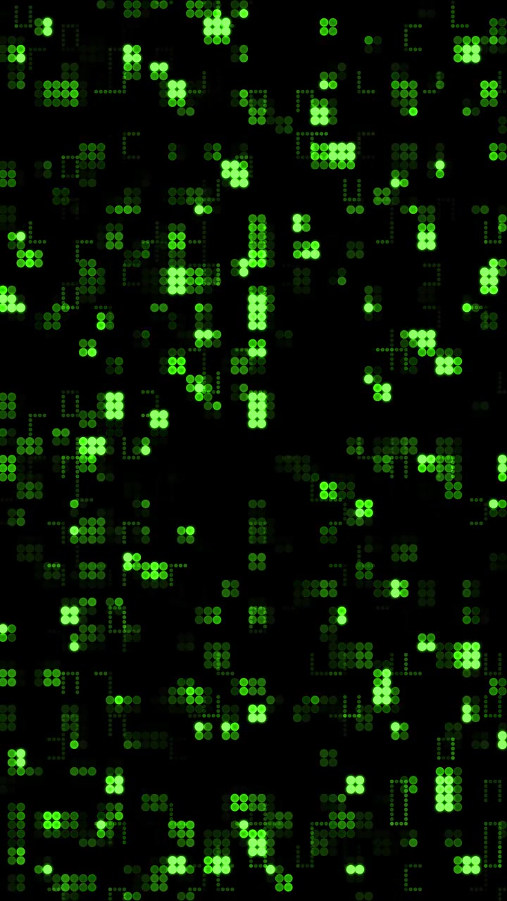 Abstract Digital Background with Glowing Green Dots and Data Patterns