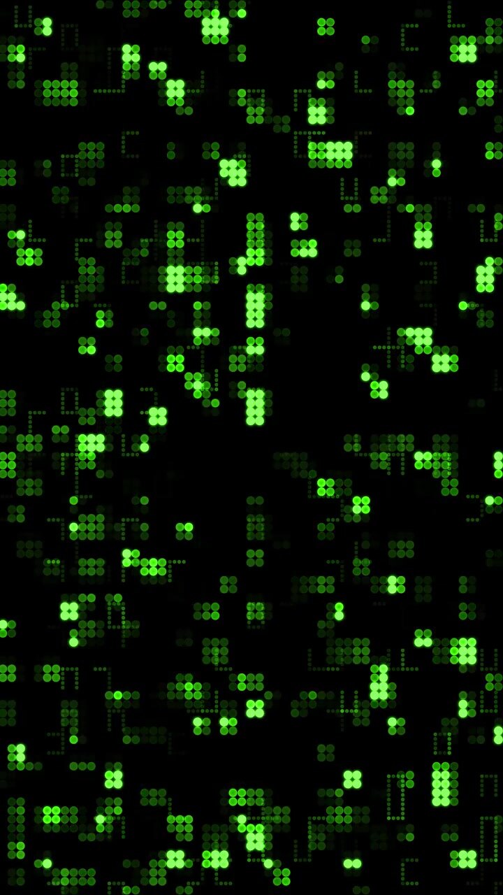 Abstract Digital Background with Glowing Green Dots and Data Patterns