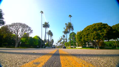 tiro bajo de la carretera de beverly hills