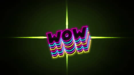 Animation of high score text over green glowing shape