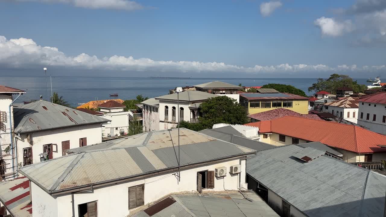 View of stone town zanzibar island tanzania buildings skyline