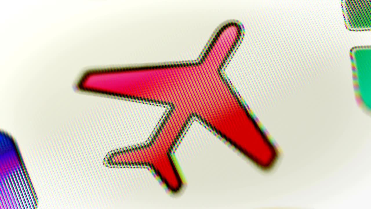 icono de vuelo en la pantalla. bucle.