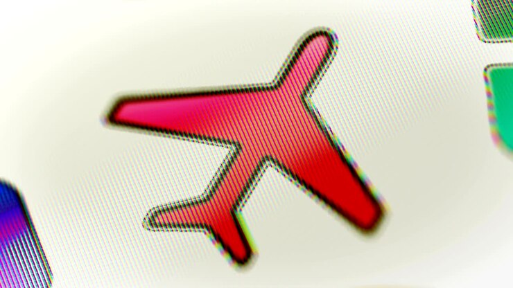 Flight icon on the screen. Looping.