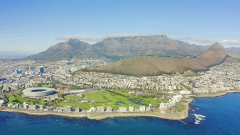 cape town aerial view with table mountain