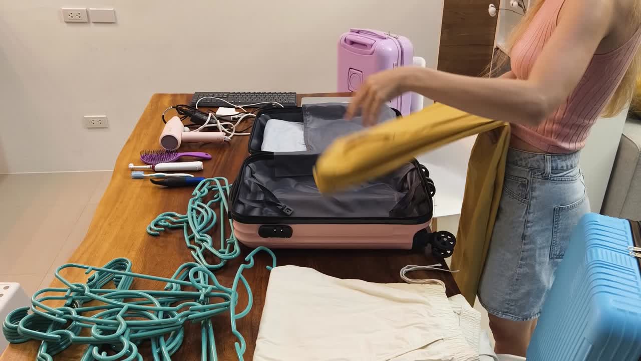 Packing suitcase for travel