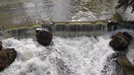 waterfalls in english garden munich with a drone dji mavic air