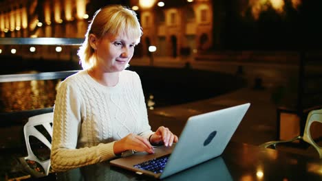 Arbeiten-Mit-Dem-Notebook-An-Einem-Sommerabend