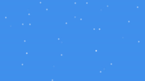 animation of snow falling over blue landscape