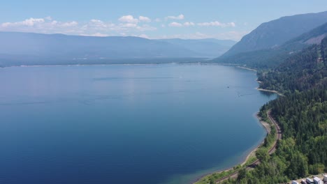 lakeside serenity: aerial glimpse of little shuswap lake's tranquility