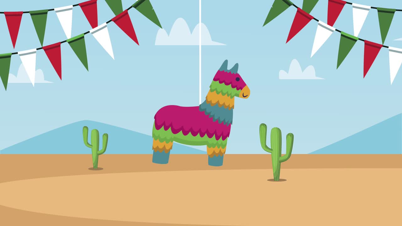 사막 의 장면 에서 피나타 와 꽃줄기