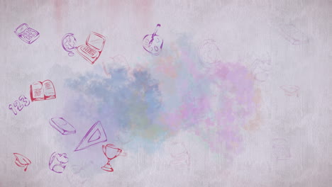 animación de dibujos matemáticos y fórmulas sobre un fondo blanco