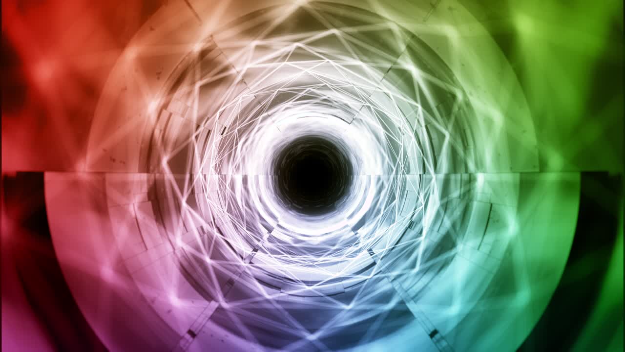 túnel abstracto con formas animación de bucle colorido