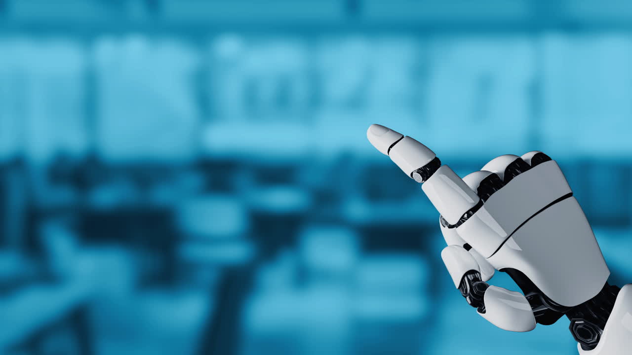 el robot futurista la inteligencia artificial iluminando el concepto de la tecnología ai