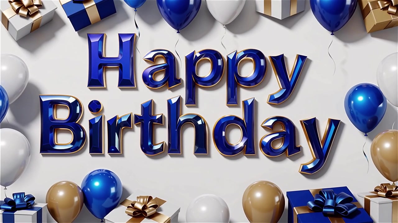 Sfondo di compleanno con palloncini e regali