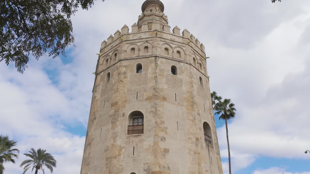 Torre del Oro in Seville, Spain, showcasing its historic structure and surrounding scenery