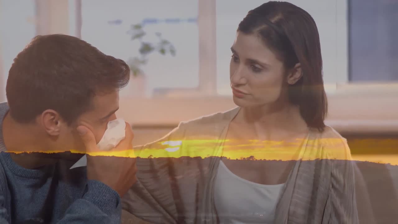 animación del paisaje sobre el hombre caucásico consultor psicólogo.