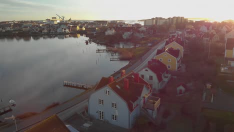 Aerial-View-Of-Picturesque-Houses-On-The-Swedish-Paradise-Island-Salto-In-Karlskrona,-Sweden-2