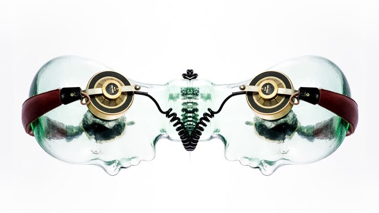 Spinning Glass Head 4K 04