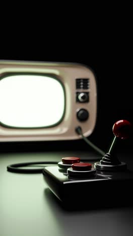 controlador de juegos retro y tv vintage