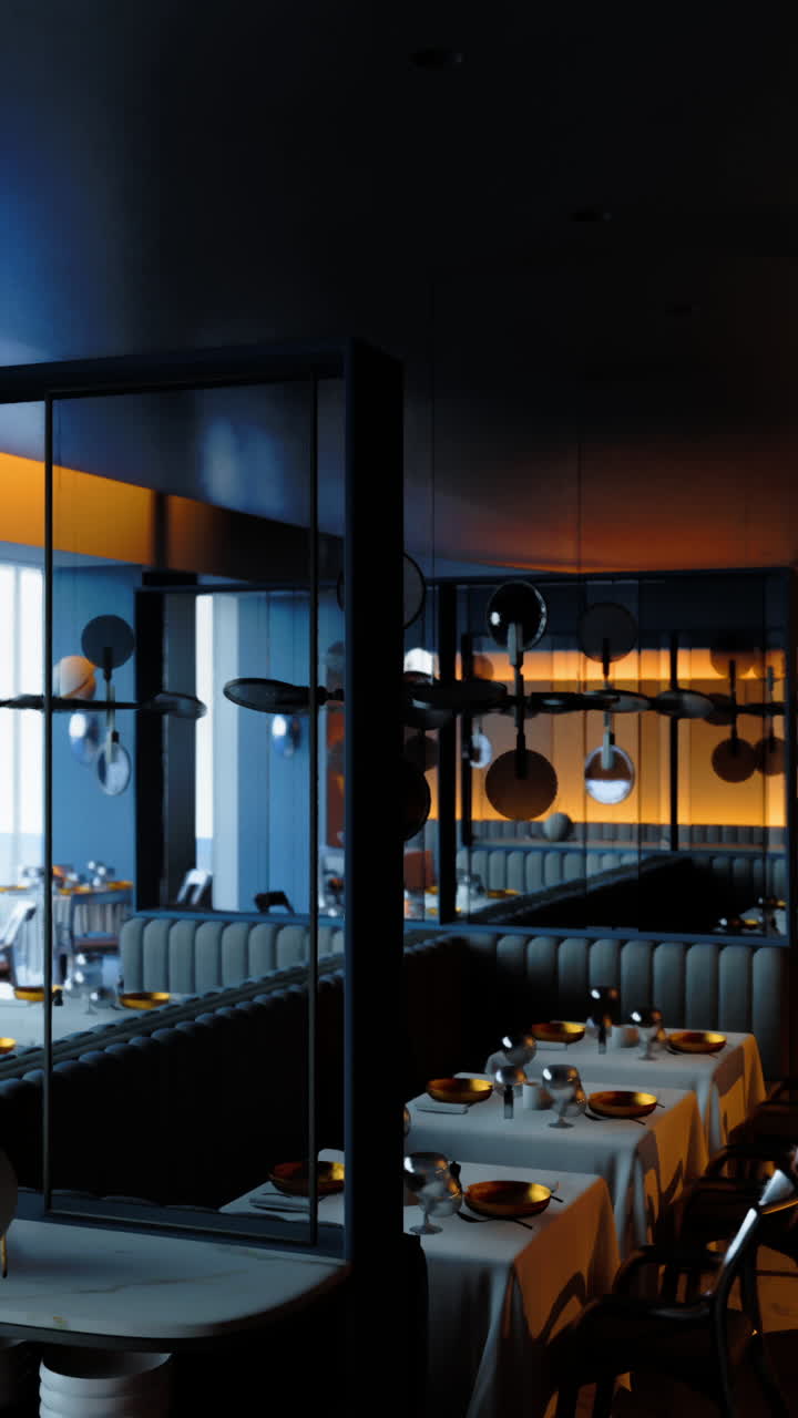 현대적이고 우아한 레스토랑 인테리어 디자인