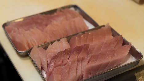 animation of raw meat on countertop in kitchen