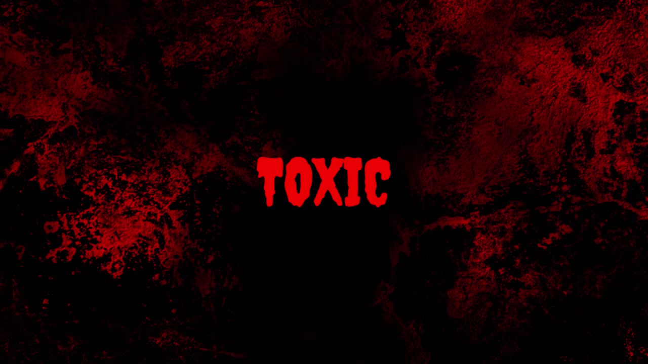 Animated Toxic Text with Red Blood Splatter Background