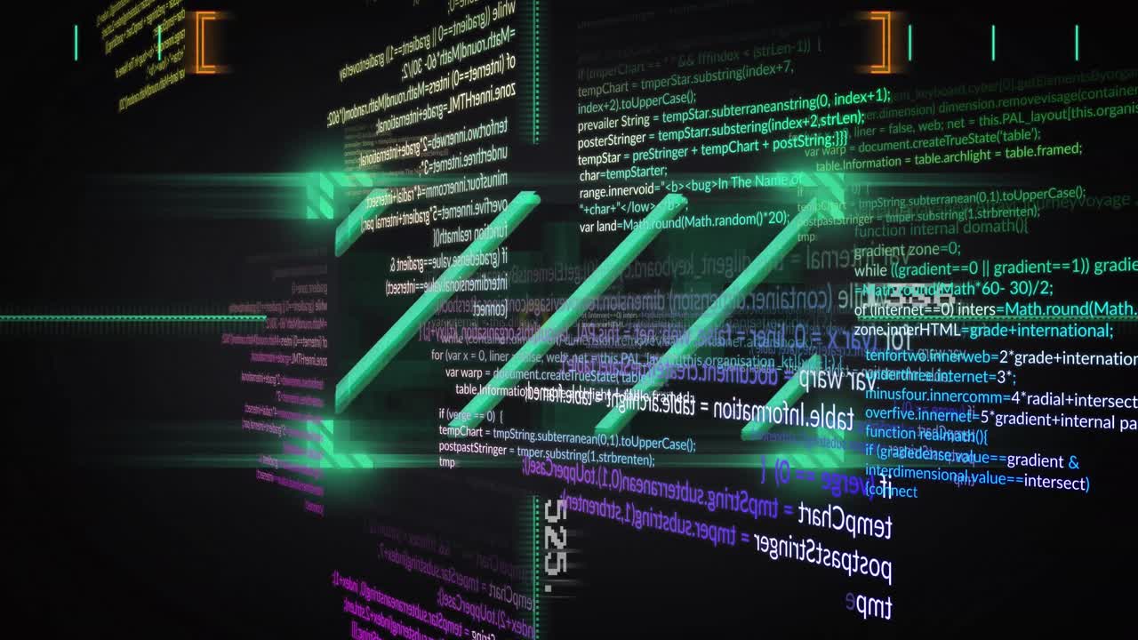 검은색 배경에 데이터 처리의 애니메이션