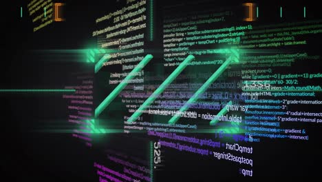 animación del procesamiento de datos sobre un fondo negro