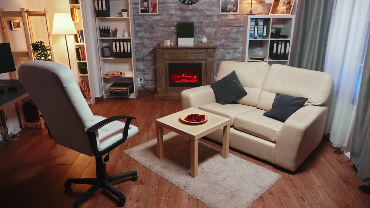 화장실이 있는 빈 심리 치료 또는 결혼 상담 사무실