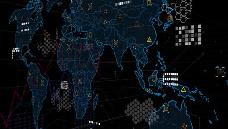 Animación-Del-Procesamiento-De-Datos-Sobre-El-Mapa-Mundial