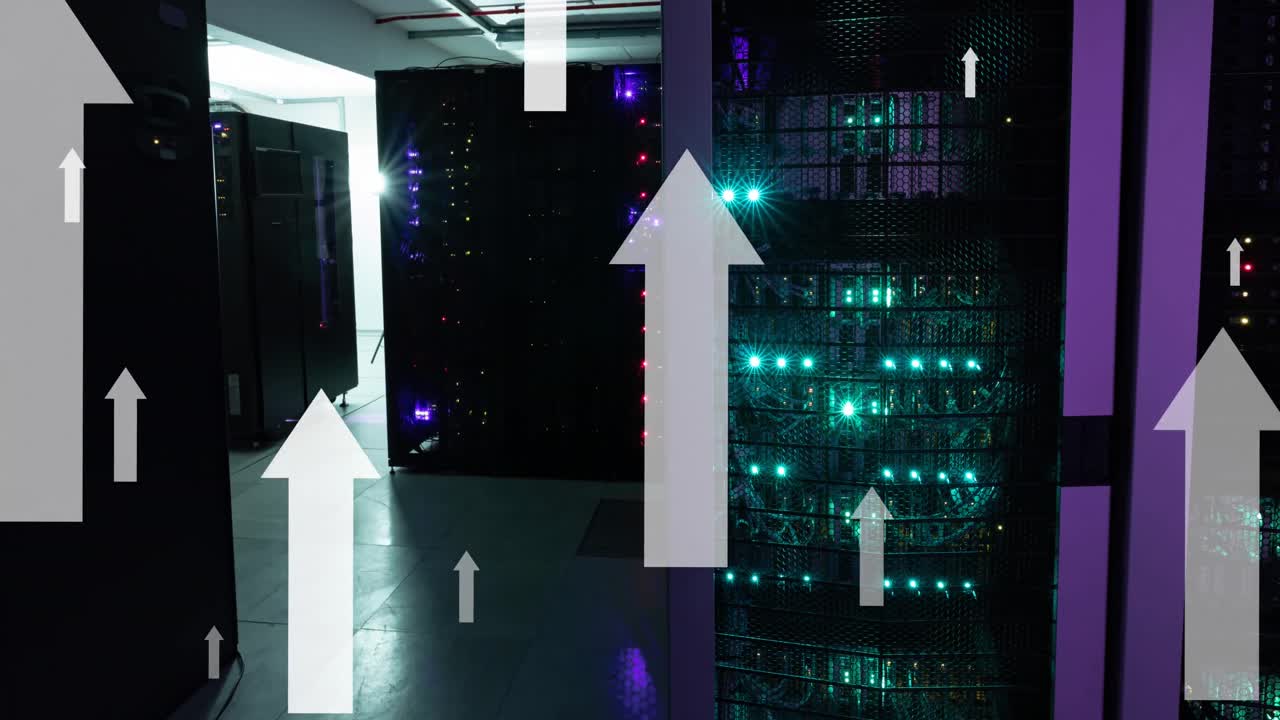검은 바탕에 집과 산타 슬레이가 있는 겨울 크리스마스 장면의 애니메이션