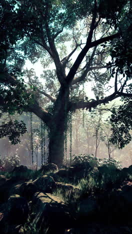 a lush, tropical forest