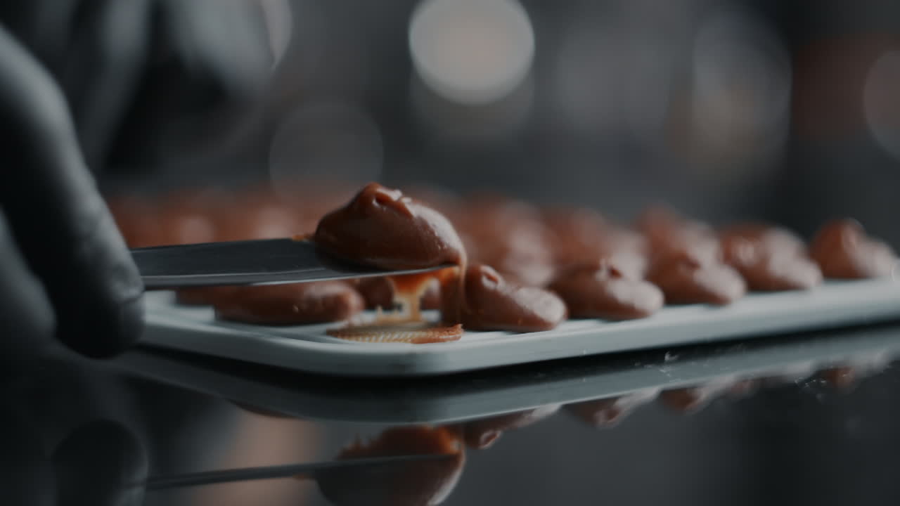 preparación de trufas de chocolate