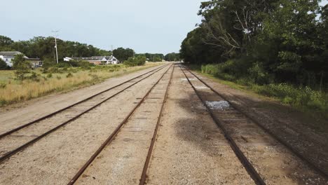 Forward-track-dolly-at-a-low-angle-in-summer