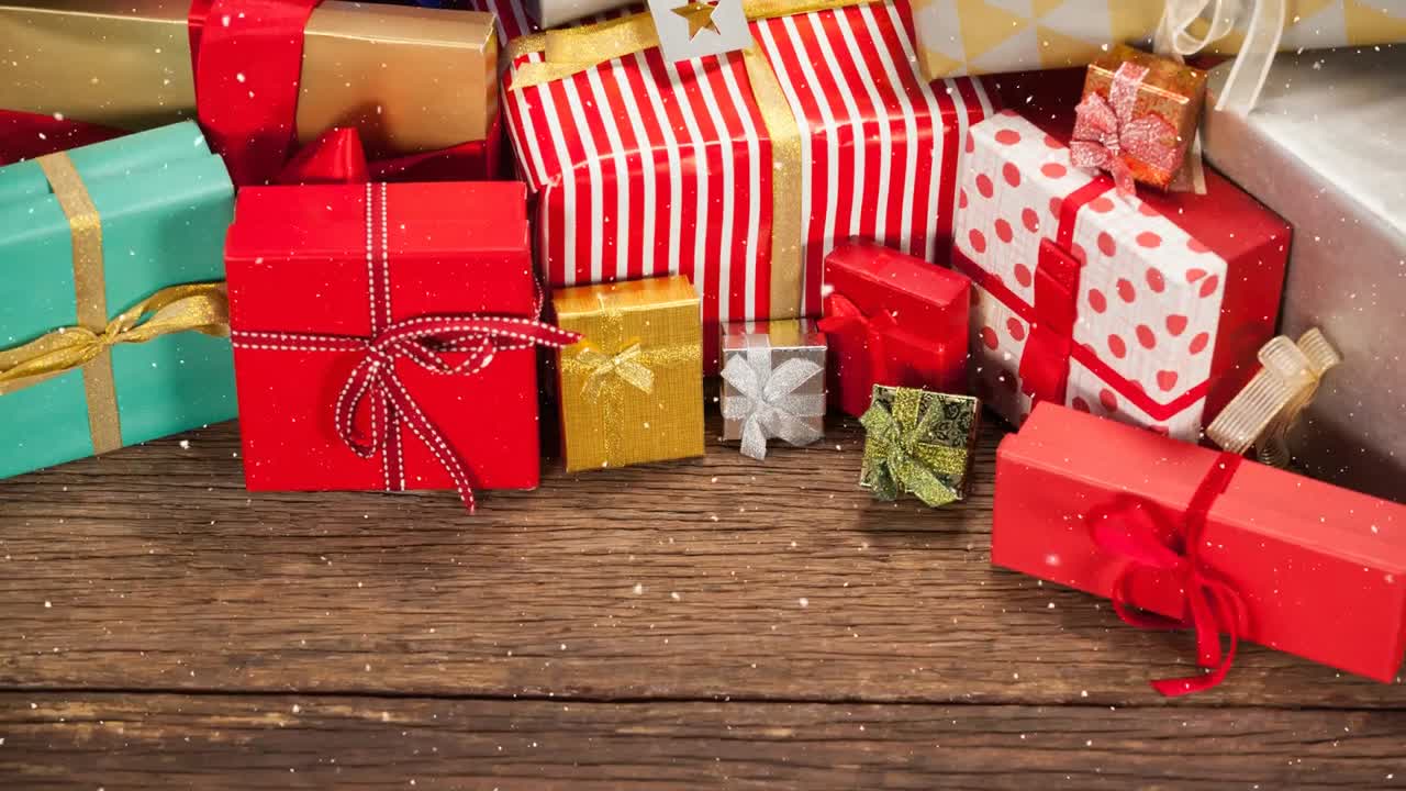 크리스마스 선물로 눈이 내리는