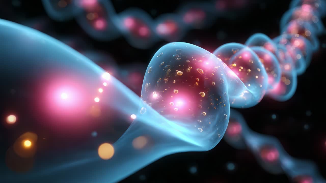 A captivating visualization of a luminous, flowing structure, embodying the beauty of light, colors, and intricate patterns in a mesmerizing display of energy and motion, showcasing vibrant bubbles and dynamic waves