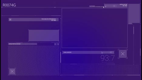 animation of data processing on violet digital screen