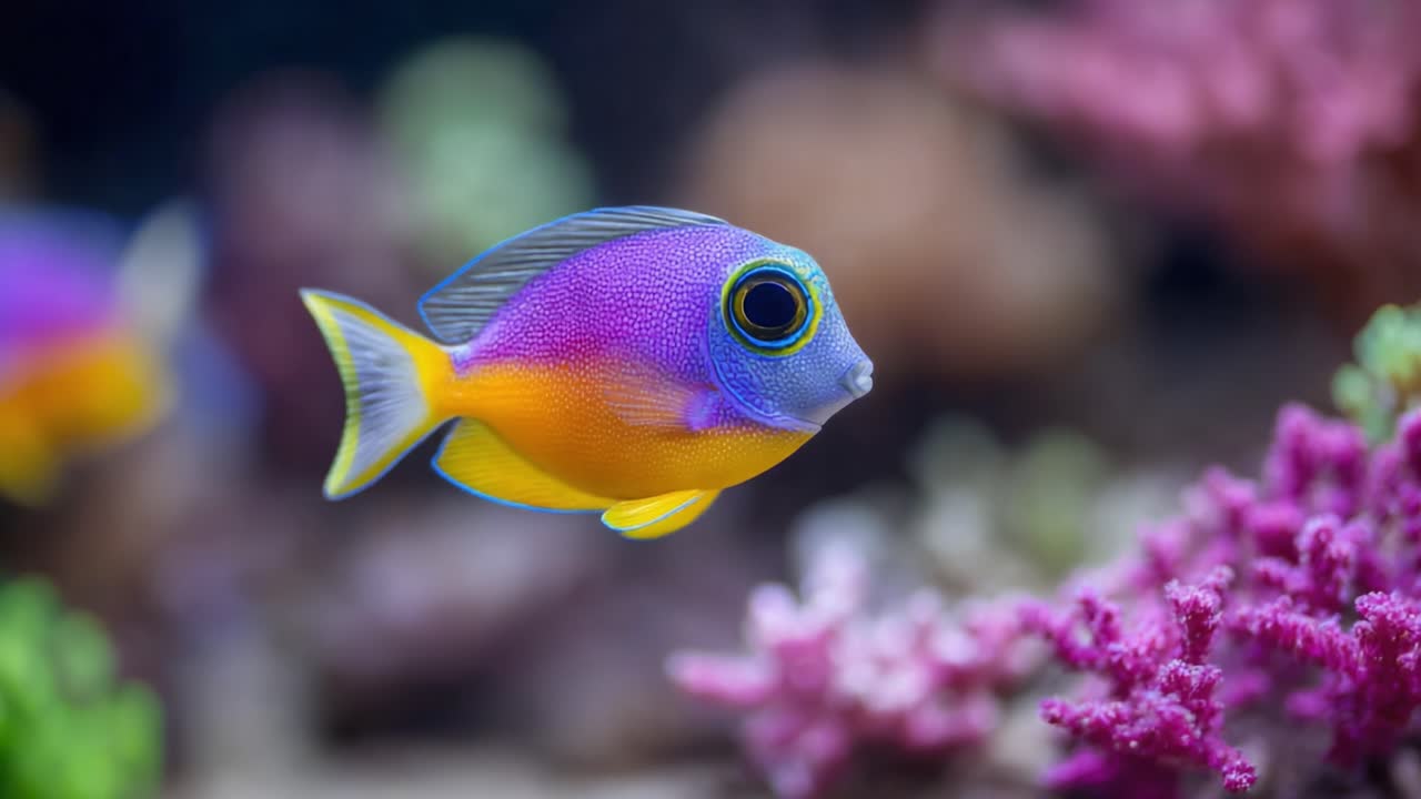 Peixes Coloridos e Vibrantes Nadando Entre um Deslumbrante Recife de Coral: Uma Exibição Hipnotizante da Vida Subaquática e da Beleza Natural em um Habitat Aquático Tropical