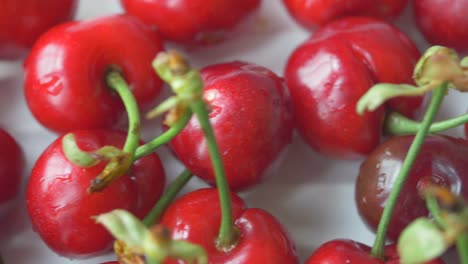primer plano de las cerezas frescas