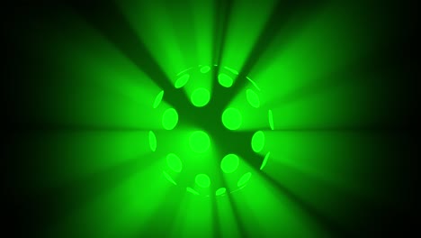 resolución de 4k bola de brillo verde en un patrón de luz
