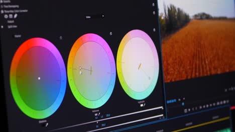 Video Editing Software Interface with Color Grading Tools